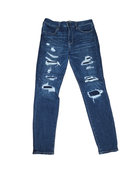 American Eagle Outfitters Denim - American Eagle Outfitters Distressed Dark Blue Skinny Jeans Size 12
